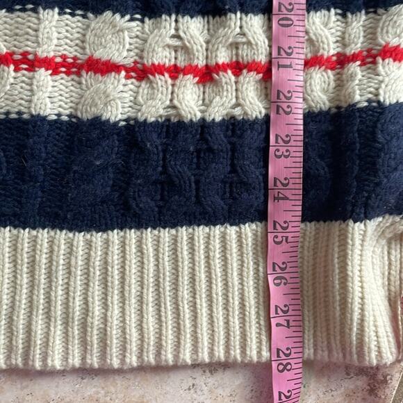 J.Crew Gabby Stripe Cable Knit Wool Tunic Sweater - Picture 12 of 14